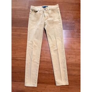 Lauren Ralph Lauren Jeans Womens Sz 27 Tan Classic Straight Stretch Denim Pants